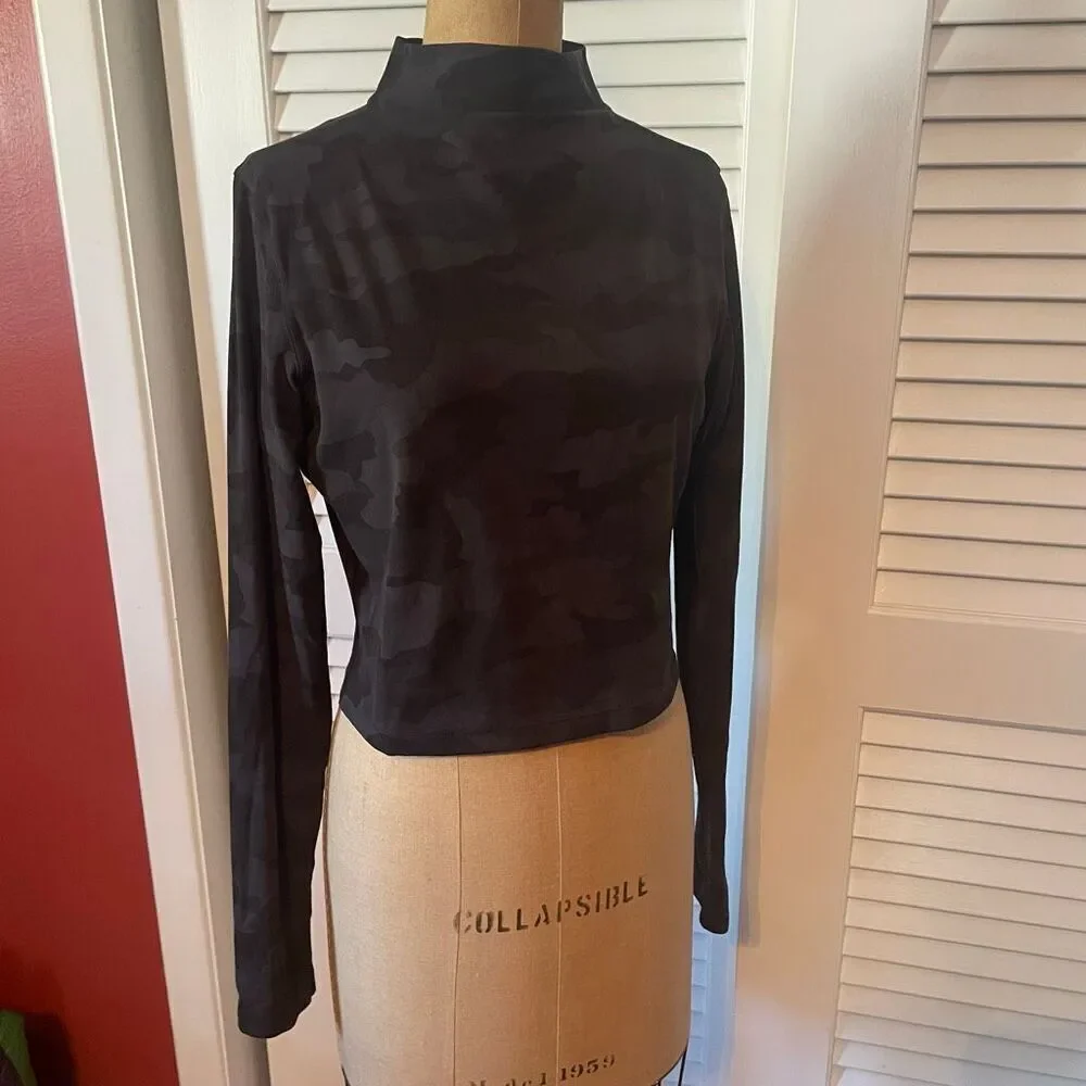 LULULEMON | all aligned mock neck long sleeve nulu heritage 365 camo deep coal